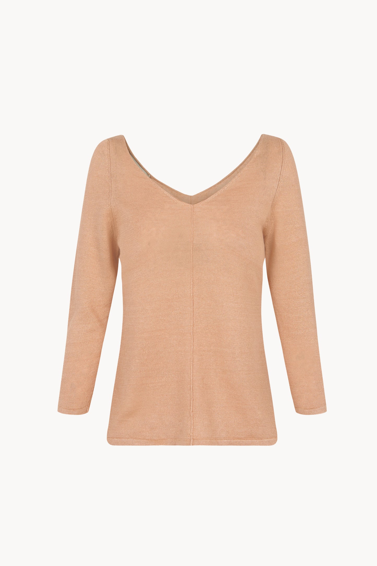 Botanica, light peach linen knit sweater