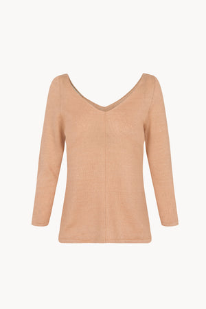 Botanica, light peach linen knit sweater