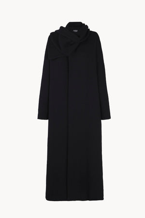 Brano, black virgin wool and silk coat