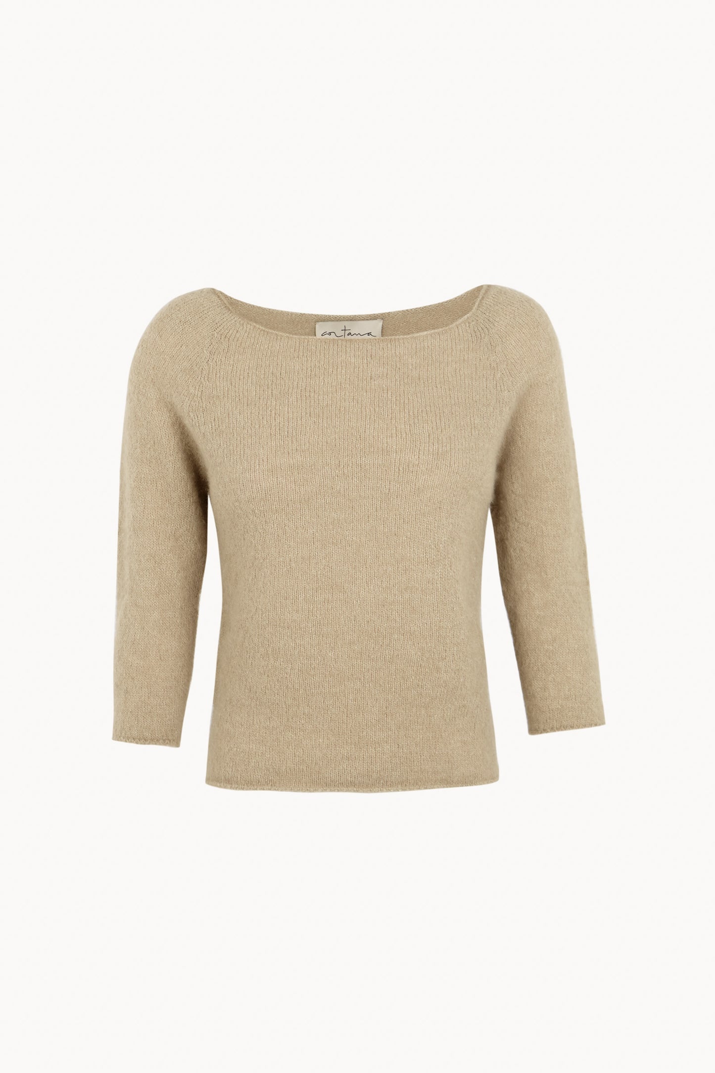 Eira, top de punto con cuello barco perla