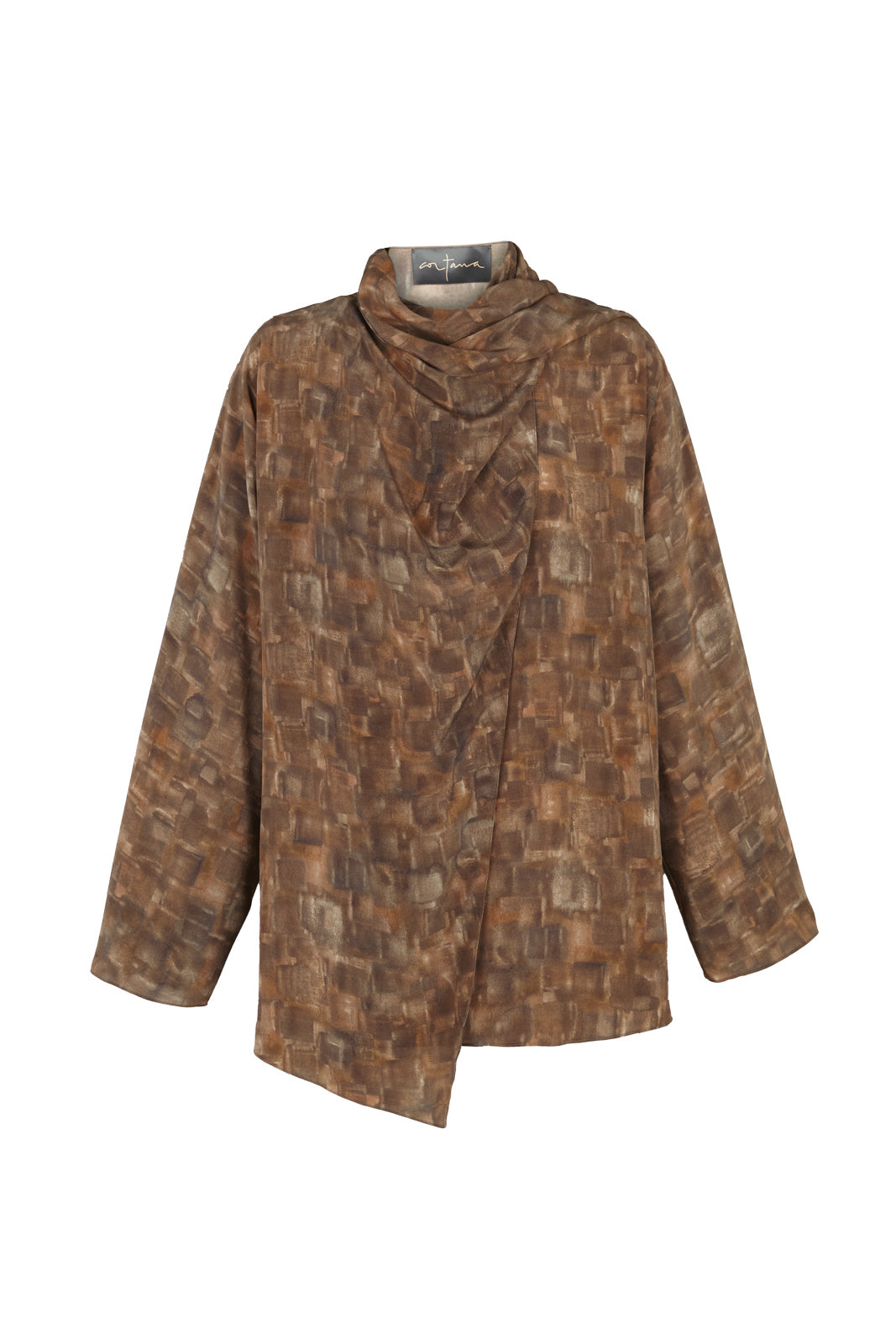 Braque, blusa en seda cube print