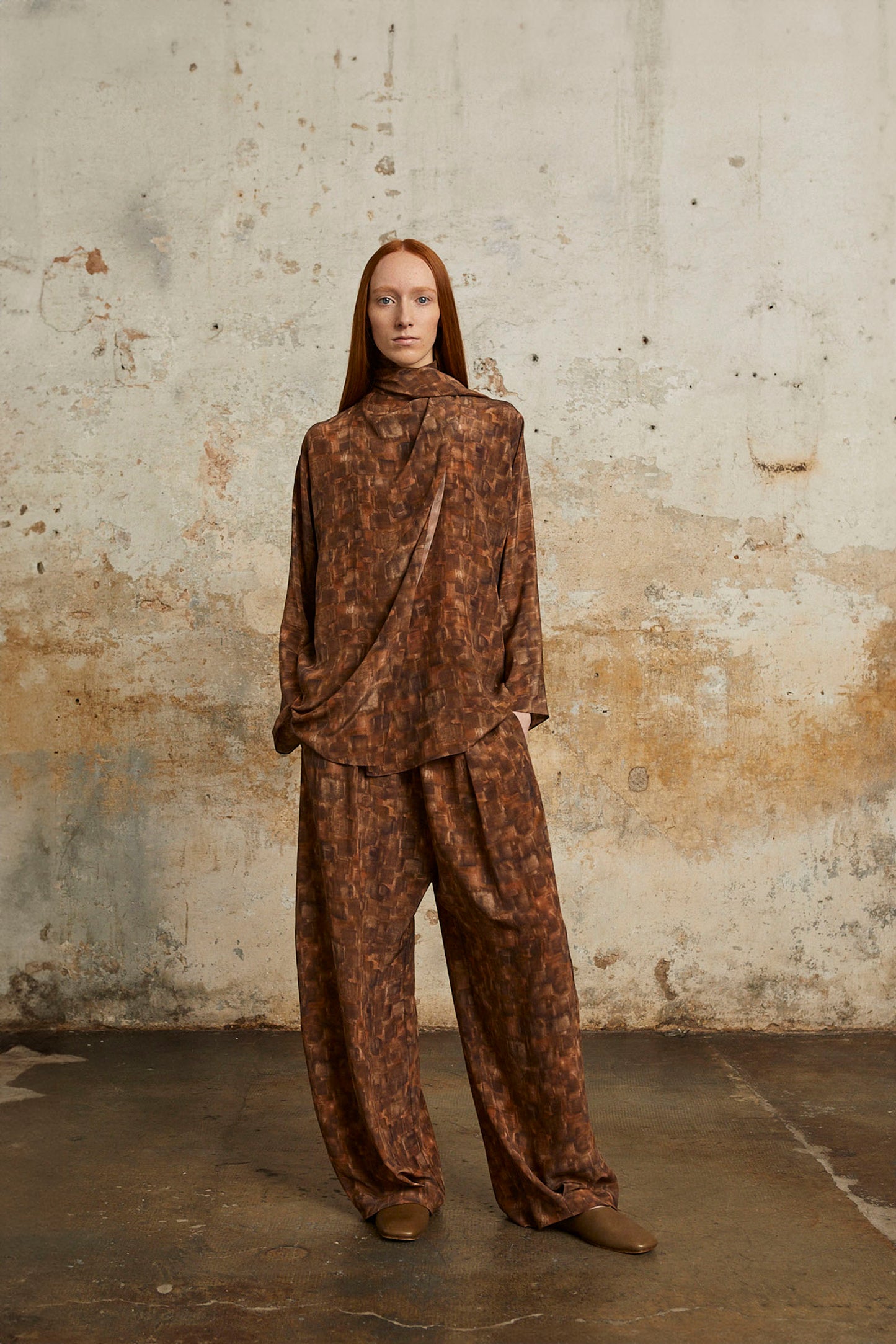 Braque, cube print silk pants