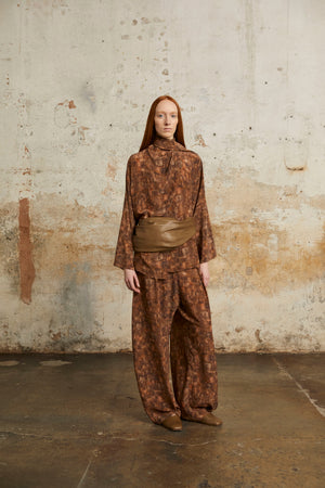 Braque, cube print silk pants