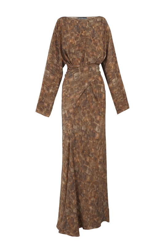 Braque, cube print silk dress