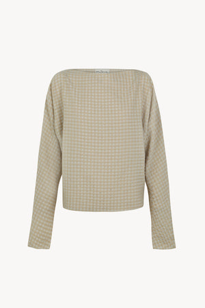 Bravo, beige checked jacquard top