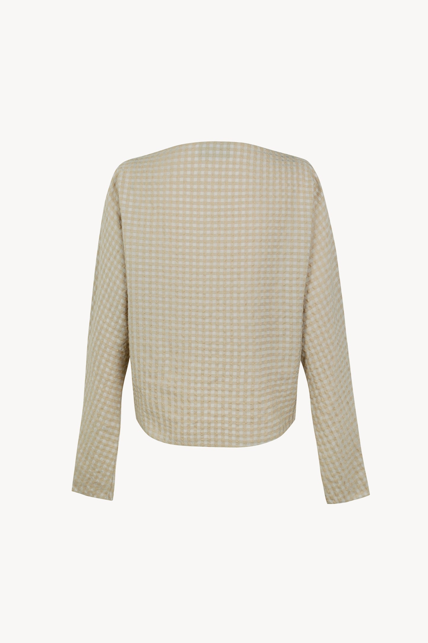 Bravo, beige checked jacquard top