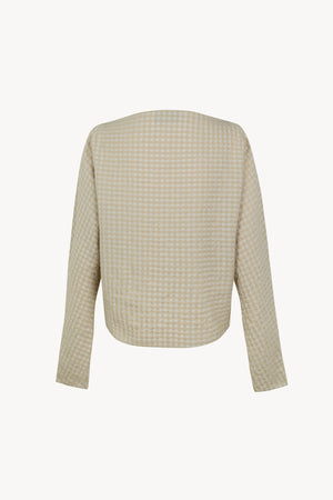 Bravo, beige checked jacquard top