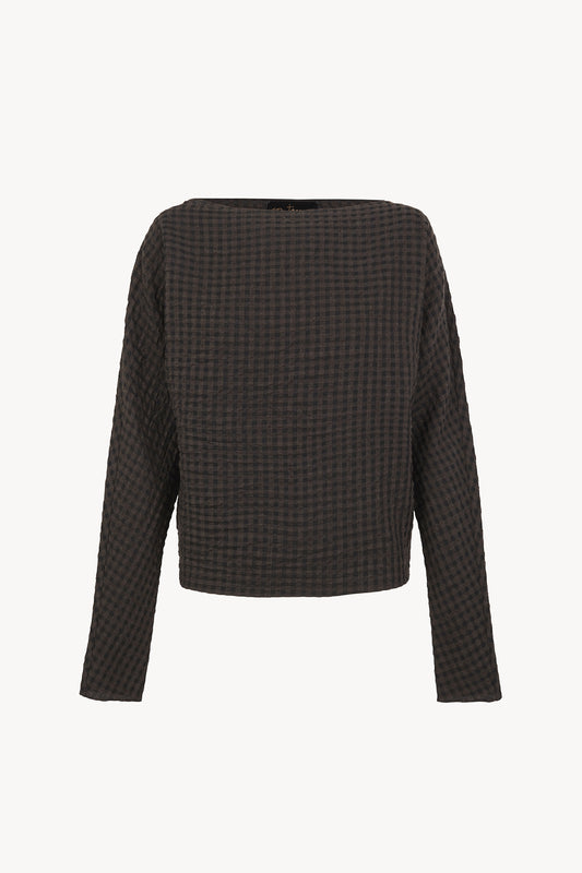 Bravo, top a cuadros jacquard oscuro