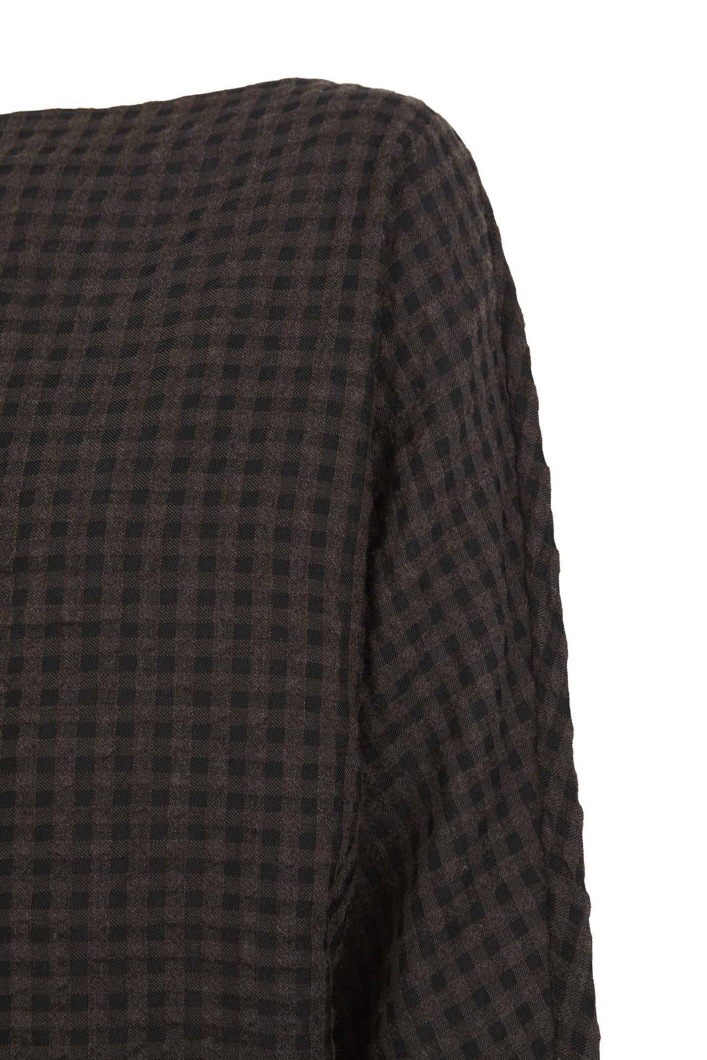 Bravo, brown checked jacquard top