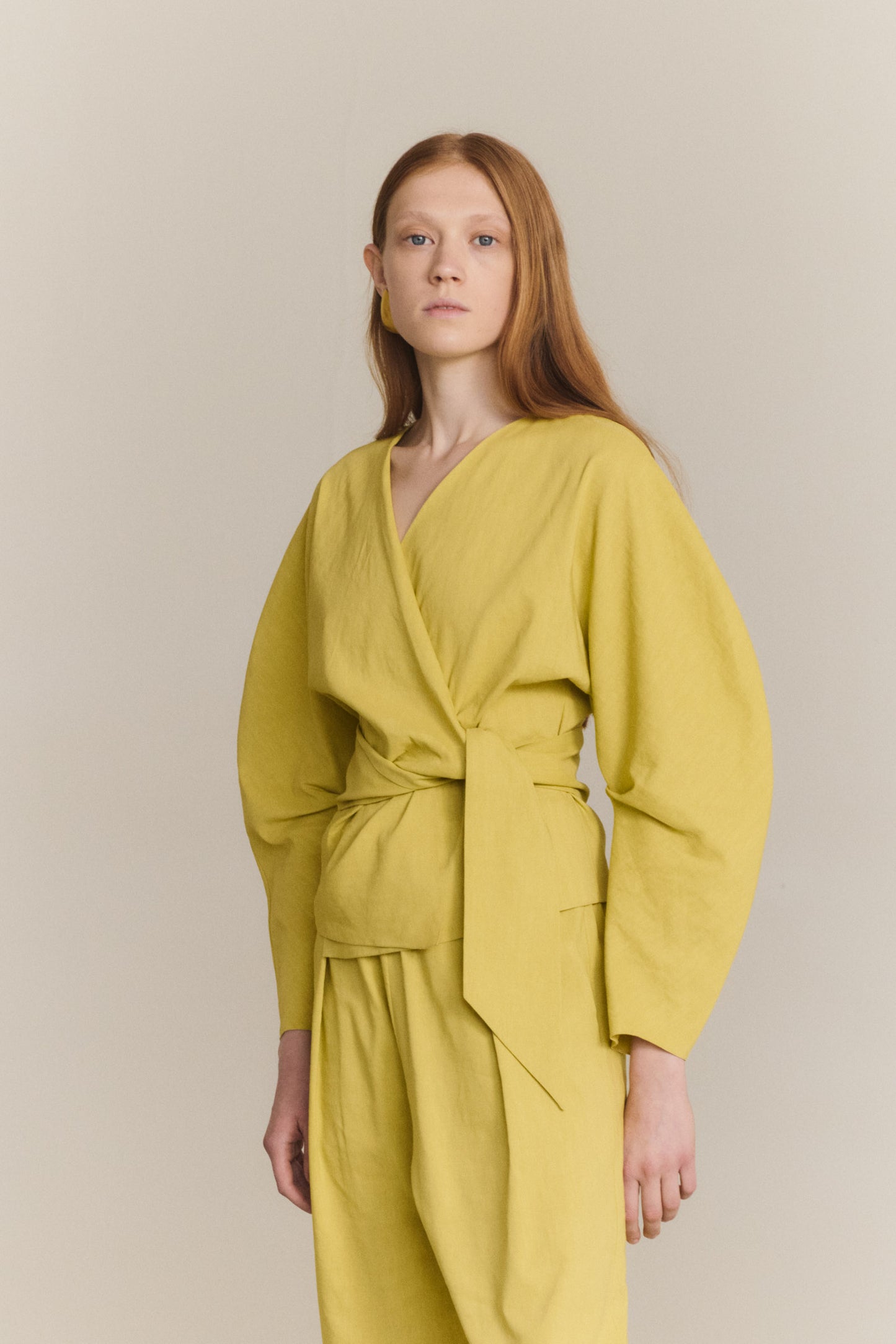 Brenna, lime crossed jacket