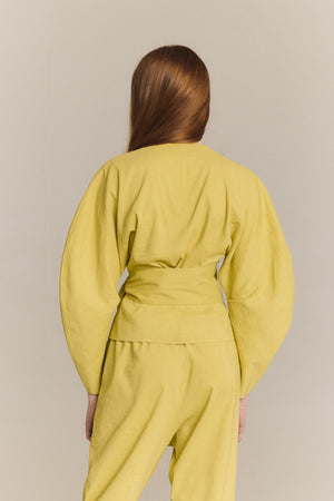 Brenna, lime crossed jacket