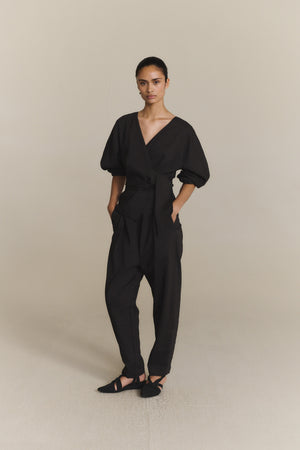 Ama, dark grey hemp and viscose pants