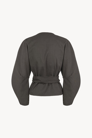 Brenna, dark grey crossed jacket
