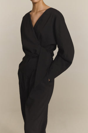 Ama, dark grey hemp and viscose pants