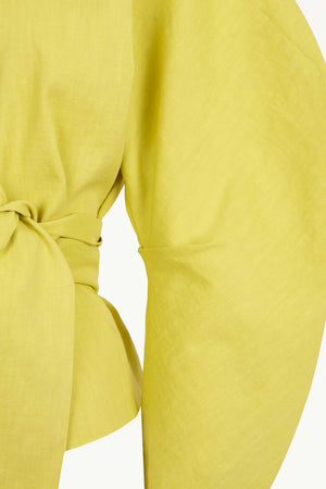 Brenna, lime crossed jacket