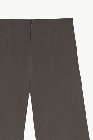 Brenna, pantalon recto de cañamo y viscosa gris oscuro