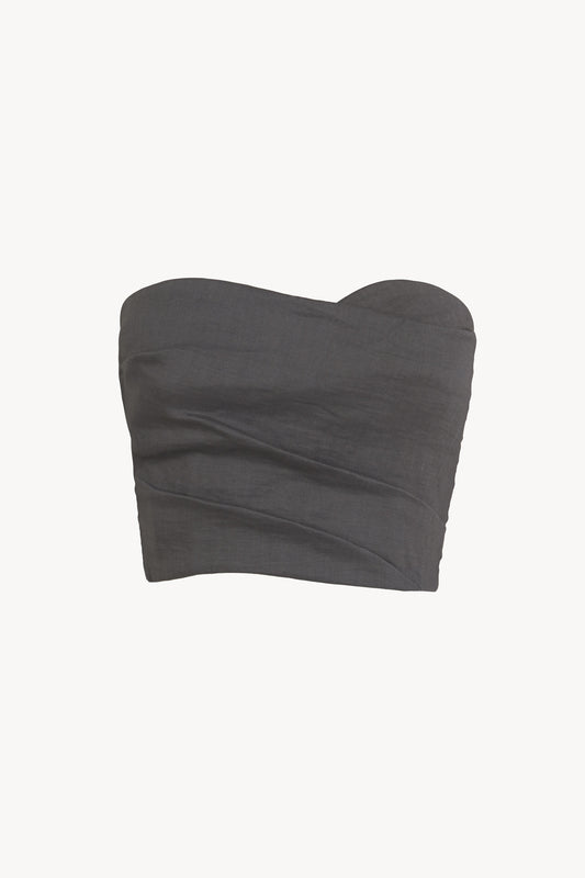 Brenna, top de cañamo y viscosa gris oscuro