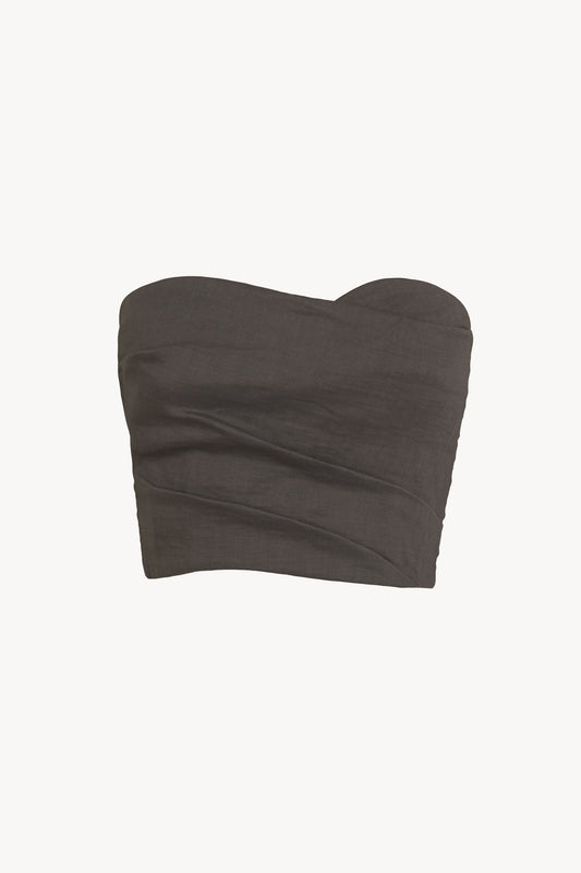 Brenna, top de cañamo y viscosa gris oscuro