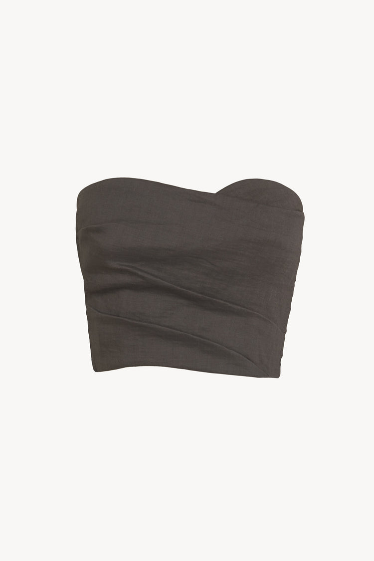 Brenna, top de cañamo y viscosa gris oscuro