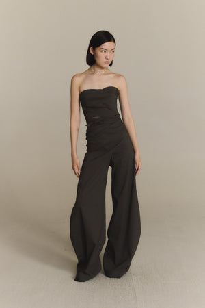 Mite, dark grey wrap trousers