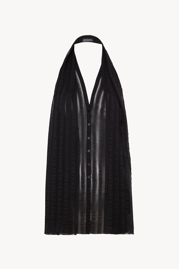Brisa, blue nero striped silk top
