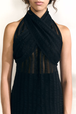 Brisa, top de seda a rayas blue nero