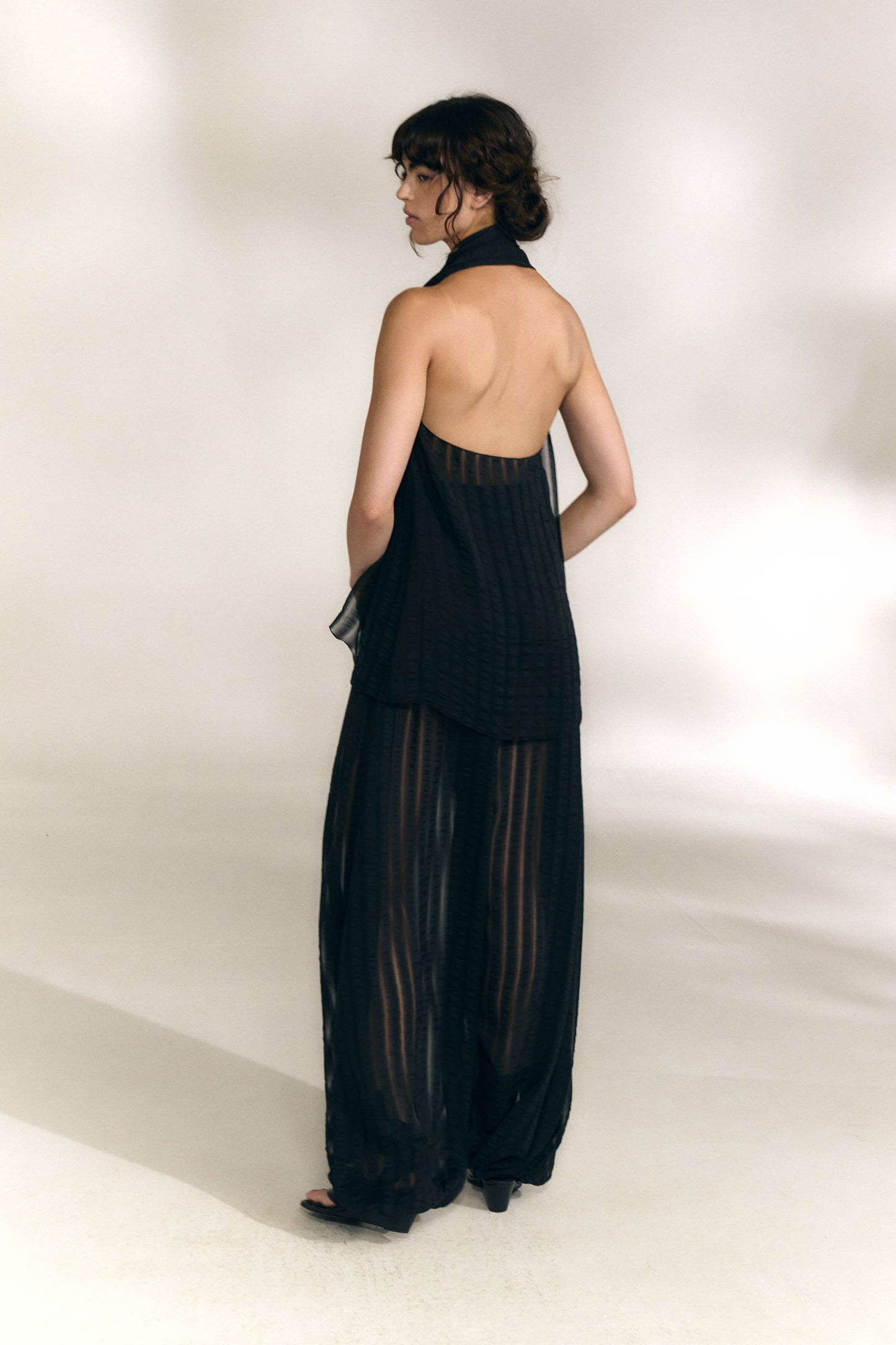 Brisa, pantalon de seda a rayas blue nero