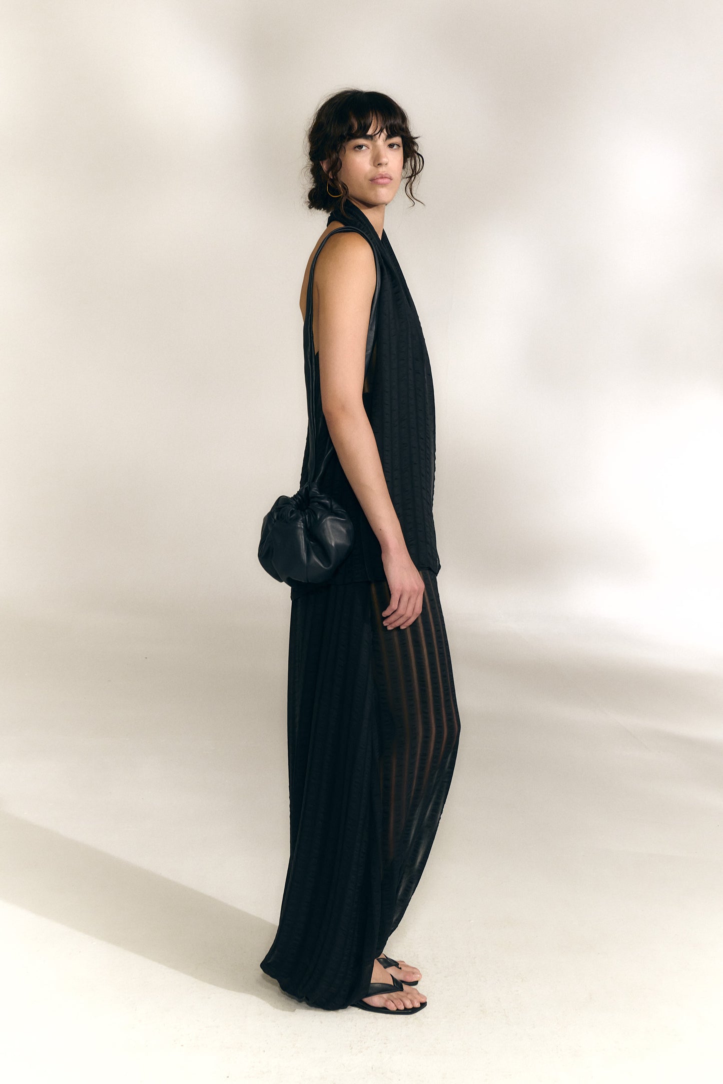 Brisa, pantalon de seda a rayas blue nero