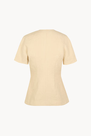 Cala, chaqueta entallada de lino beige mares