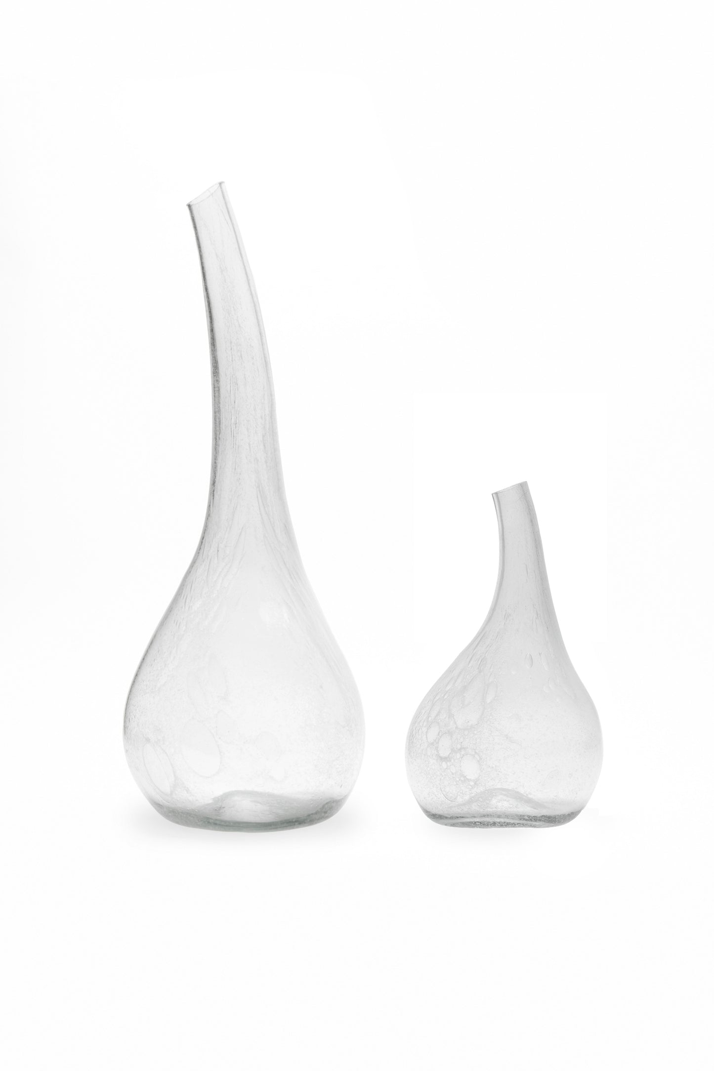 Calabaza, grey blown glass vase