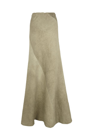 Cali, fade green linen skirt