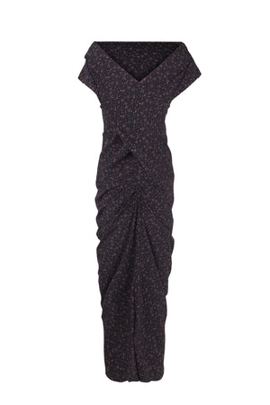 Camaron, stretch silk hedy print dress