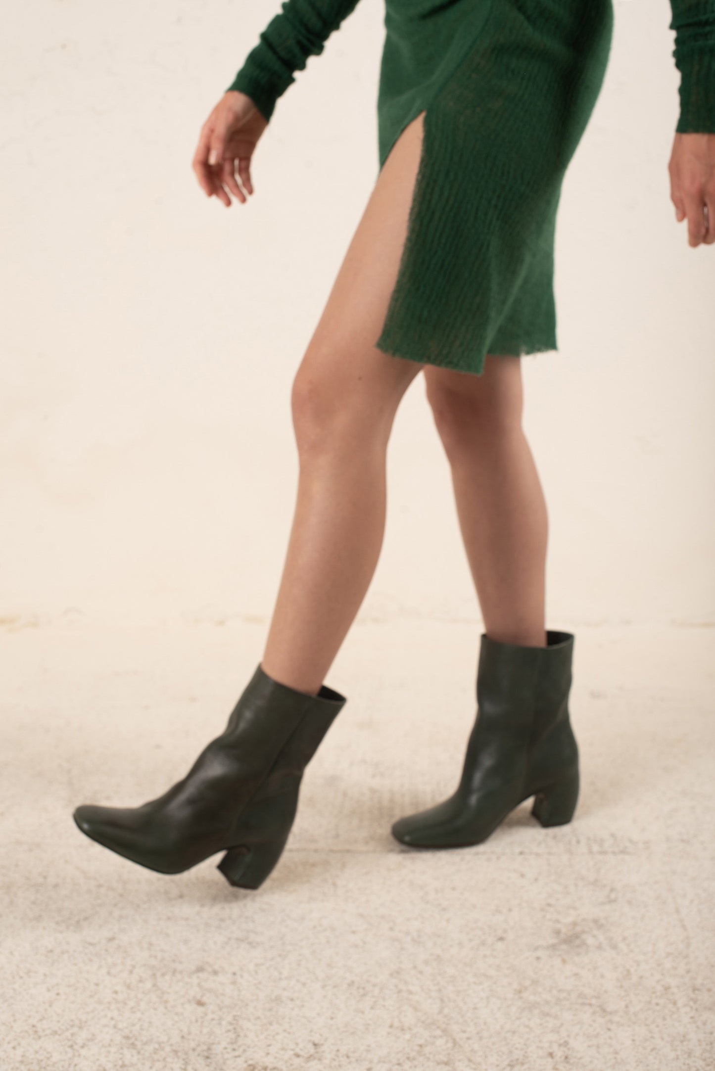 Camila, green boots