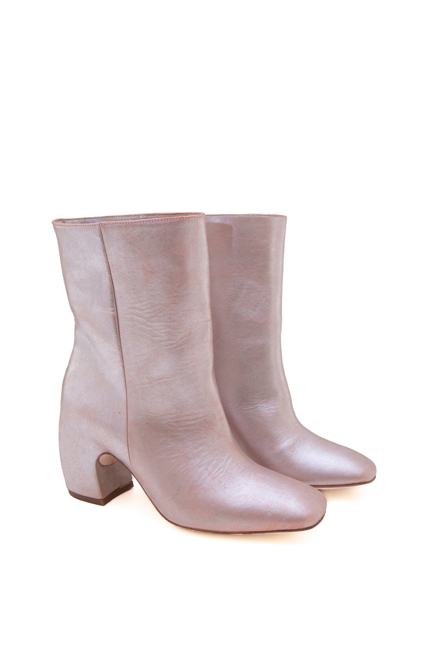 Camila, silver leather ankle boot