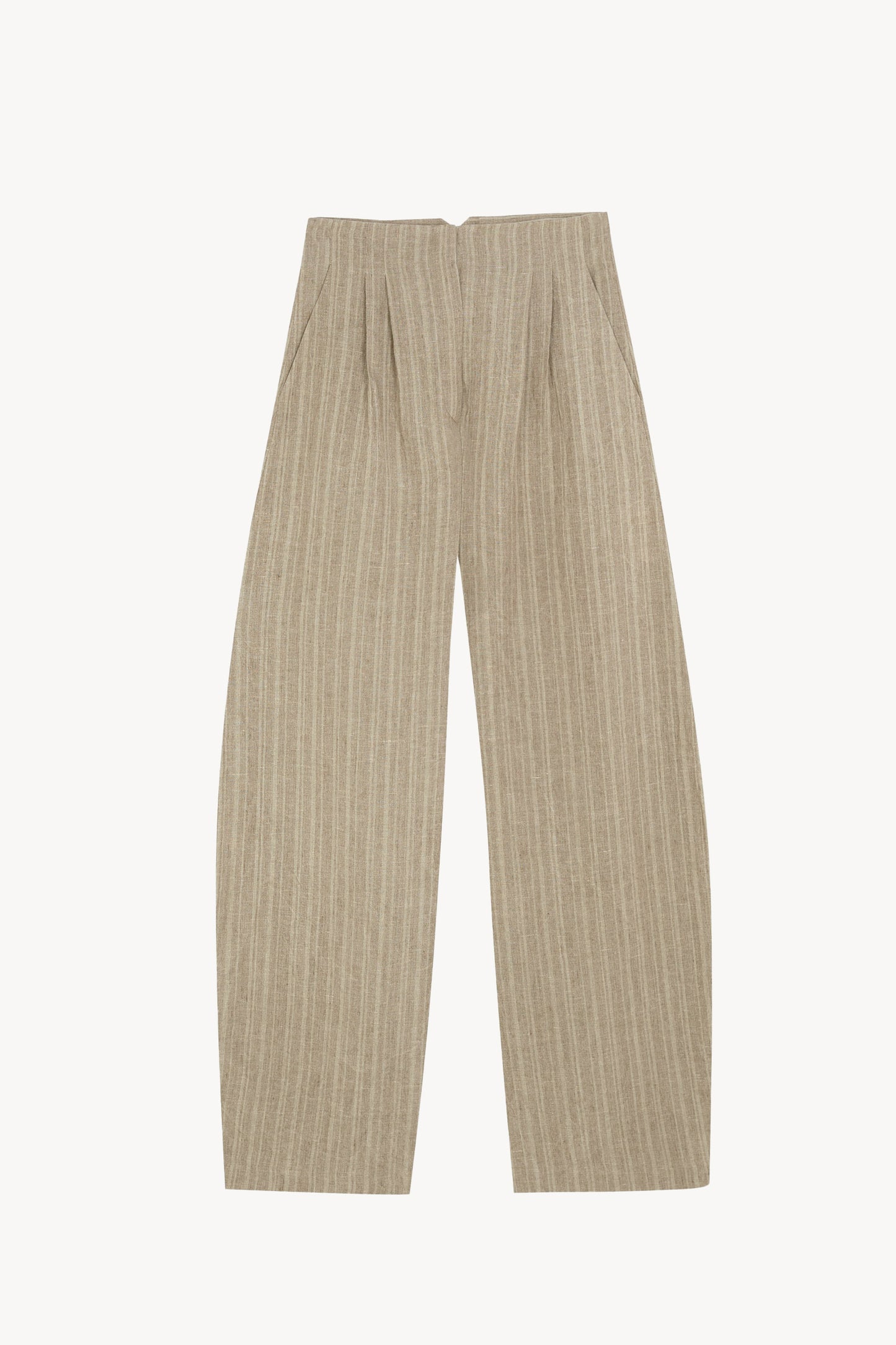 Camila, greyish green striped linen pants