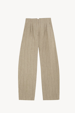 Camila, greyish green striped linen pants