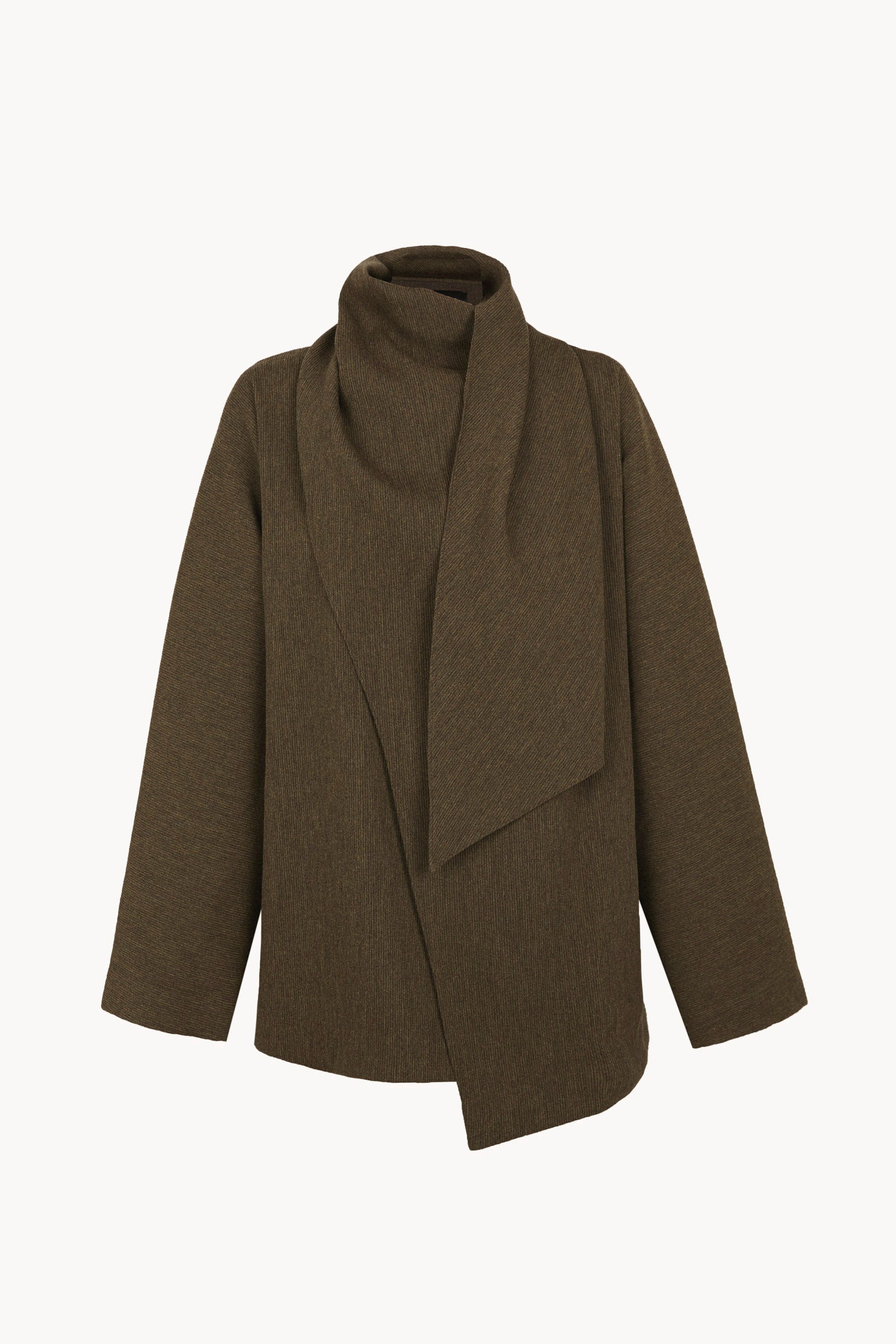 Camino, green melange virgin wool wrap jacket