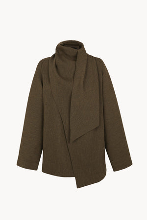 Camino, green melange virgin wool wrap jacket