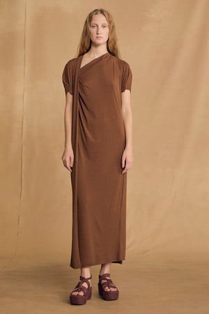 Canela, cinnamon wrap dress