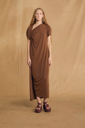 Canela, cinnamon wrap dress