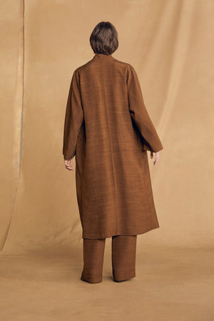 Saga, long cinnamon jacket