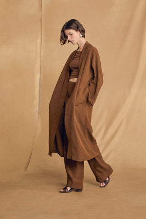 Saga, long cinnamon jacket