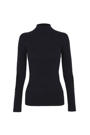 Cano, blue turtleneck jumper