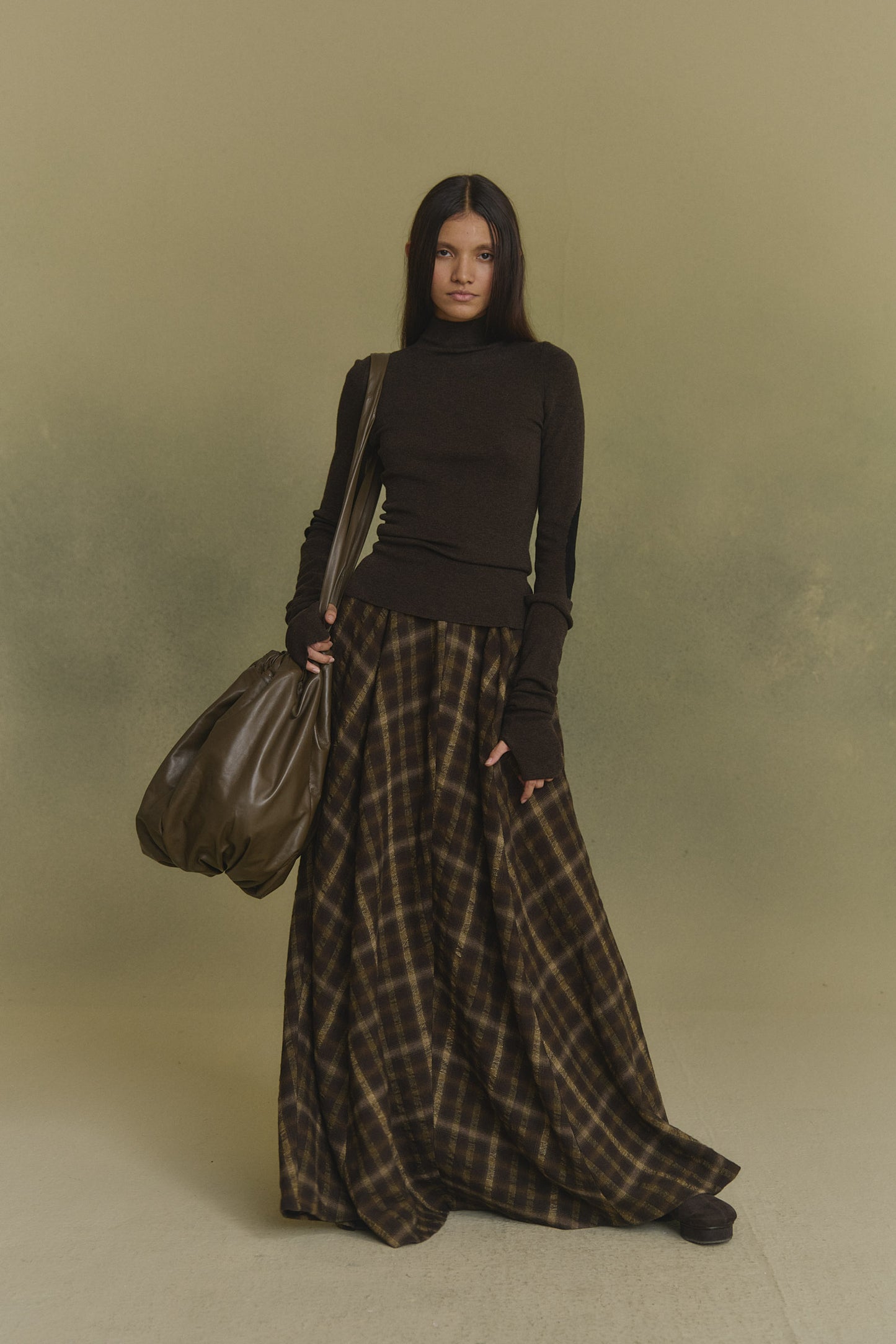 Cano, brown and black turtleneck sweater