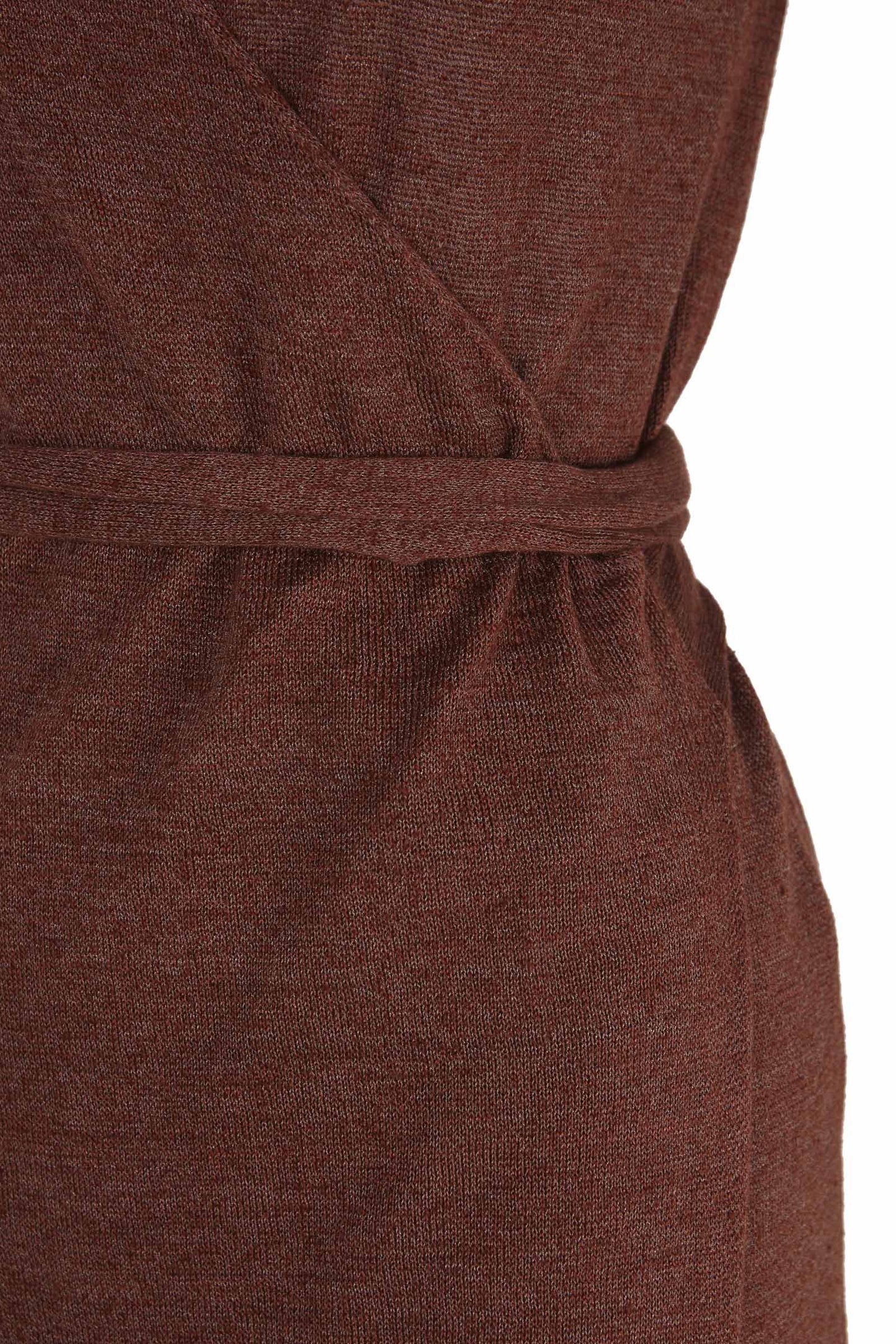 Canton, maroon knit wrap dress