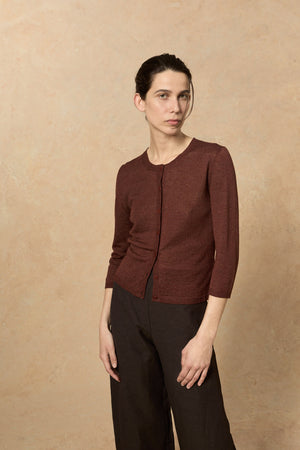 Canton, maroon knit cardigan