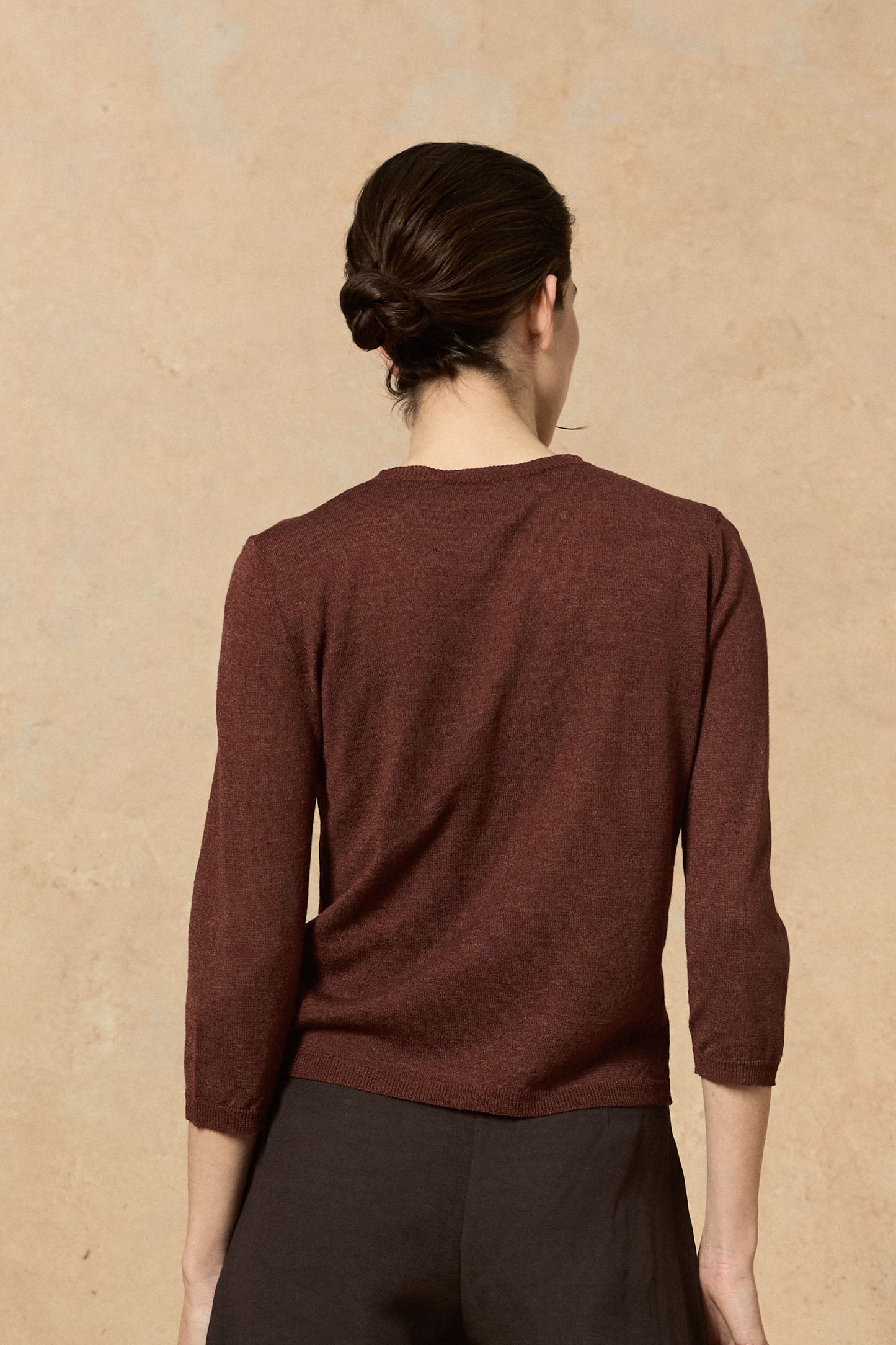 Canton, maroon knit cardigan