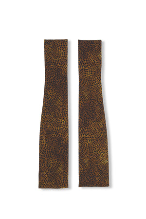 Carey, animal print silk mittens