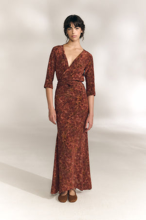 Carla, espurna print silk dress