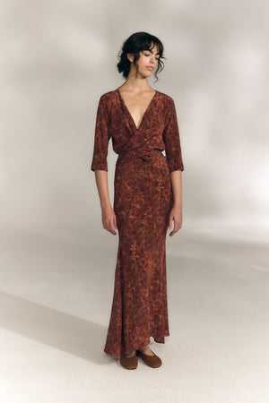 Carla, espurna print silk dress